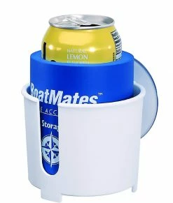 BoatMates Drink Holder W/ Can Cooler White Marine Accessories