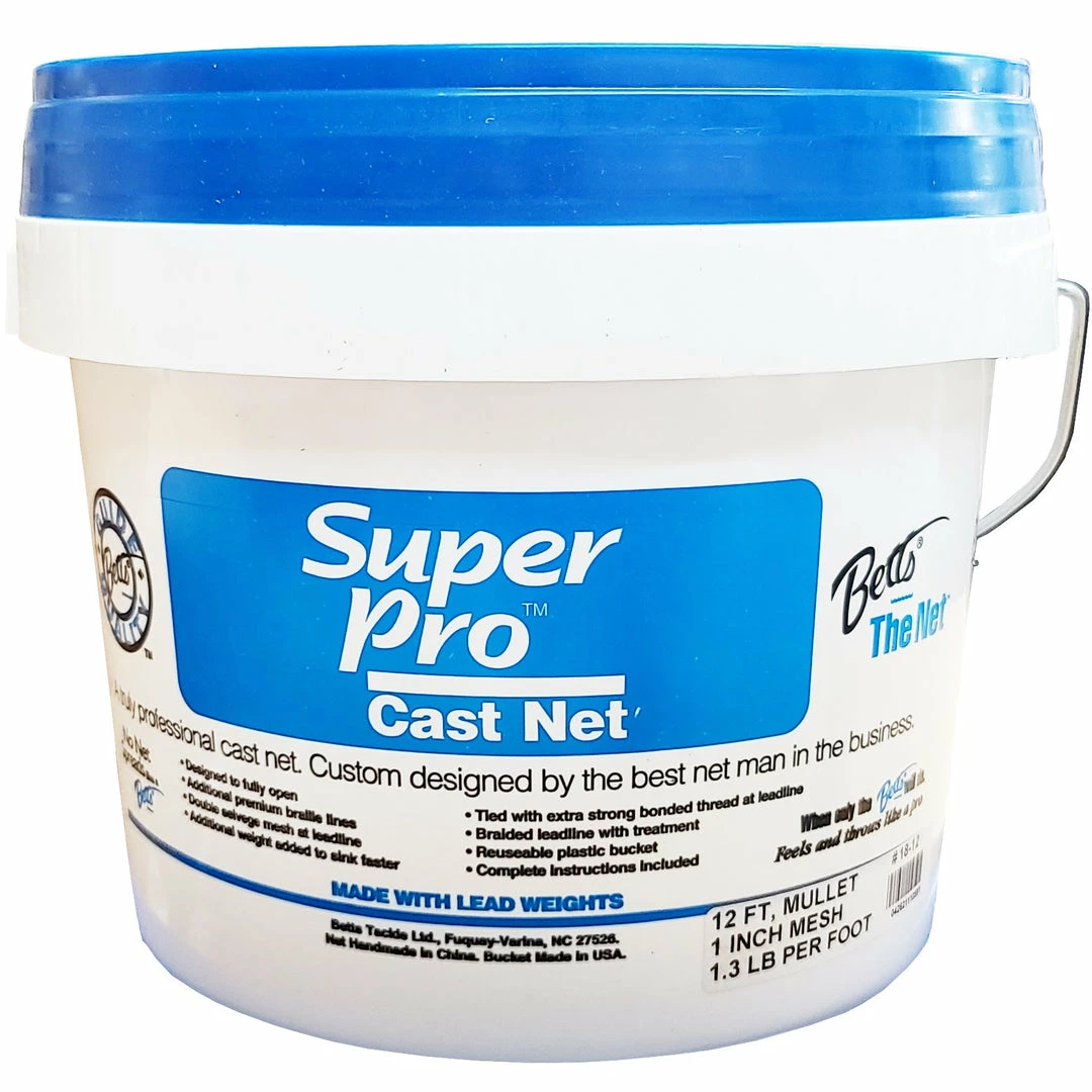 BETTS TACKLE LTD. Marine Accessories BETTS S PRO 18-12 Mullet Cast Net 3 BETTS TACKLE LTD. Marine Accessories BETTS S PRO 18-12 Mullet Cast Net