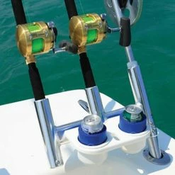 Birdsall Marine Triple Offset Rod Holder W/ Cup Holder