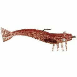 DOA Lures 2.75" Rigged Shrimp 6Pk - Clear Red Glitter Fishing Lures
