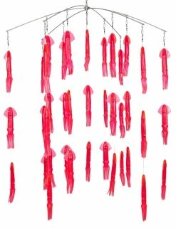 Squidnation 7"-6 Arm SS Squid Dredge - Pink Fishing Lures