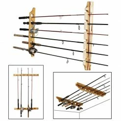 RUSH CREEK CREATION RUSH CREEK 2-Piece 6 Rod Vertical/Horizonal Rod Wall Mount Fishing Accessories
