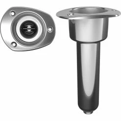 MATE SERIES, INC. MATE SERIES Stainless Steel Oval Top Rod & Cup Holder With Drain