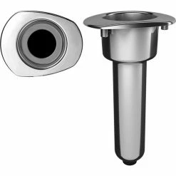 MATE SERIES, INC. MATE SERIES Elite Screwless Stainless Steel Oval Top Rod & Cup Holder With Drain Fishing Accessories