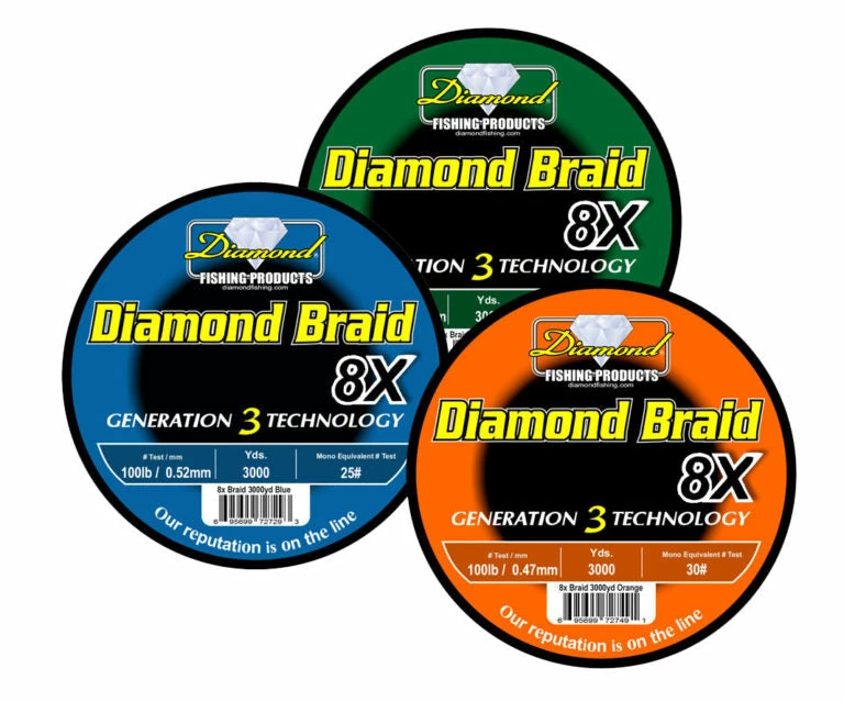 HI-LINER FISHING GEAR & TACKLE DIAMOND FISHING PRODUCTS Diamond Braid 8x Gen3 - 300 Yards & 600 Yards Fishing Line 4 HI-LINER FISHING GEAR & TACKLE DIAMOND FISHING PRODUCTS Diamond Braid 8x Gen3 - 300 Yards & 600 Yards Fishing Line