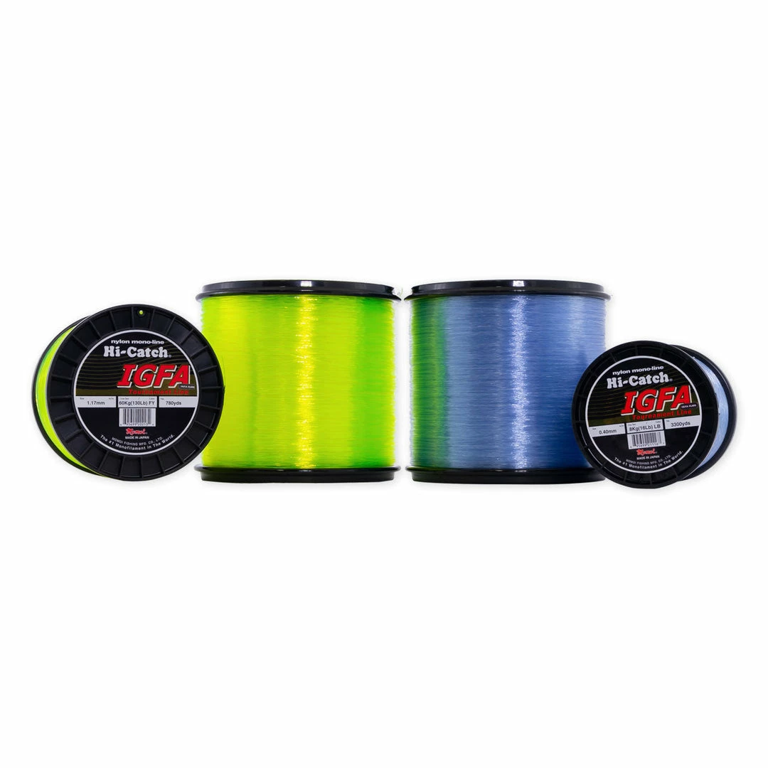 HI-LINER FISHING GEAR & TACKLE Momoi’s Hi-Catch I.G.F.A. Nylon Monofilament Line - Hi-Vis Yellow 3 HI-LINER FISHING GEAR & TACKLE Momoi’s Hi-Catch I.G.F.A. Nylon Monofilament Line - Hi-Vis Yellow